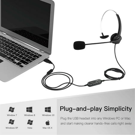Noise Cancelling Microphone Single Headset for Call Centre Office