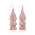 thumbnail image 5 of Pendientes de gancho con borlas de hilo de algodón tejido en capas simples para mujer, joyería de disfraz, 5 uds. ER, 5 of 5