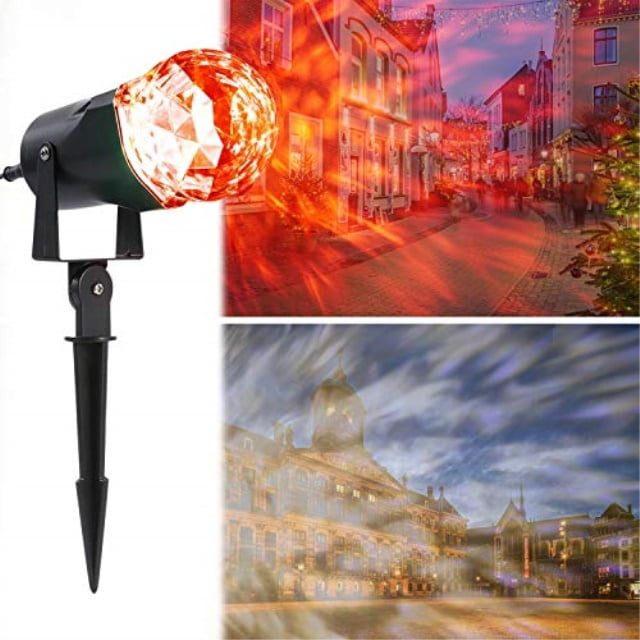 projection flame light, leshp waterproof magical spotlight rotating led