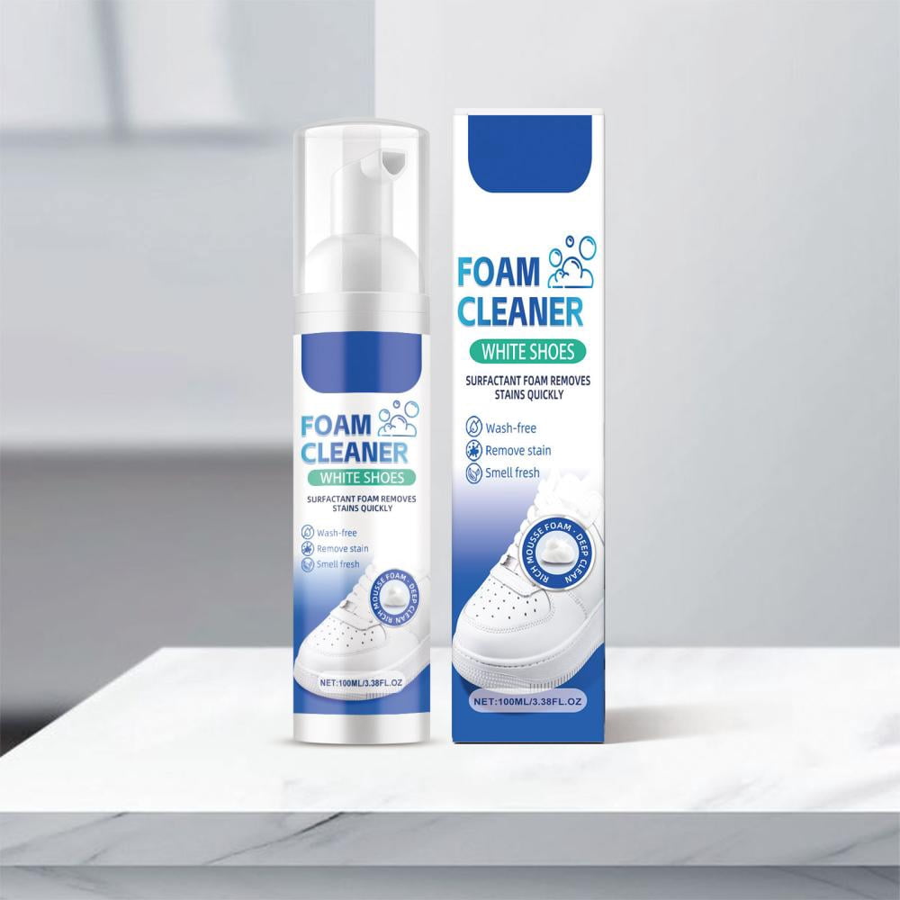 Kit Nettoyage Chaussures Blanches 4 En 1 - Nettoyant Baskets Avec Brosse Daim Et Formule Blanchissante Pour Éliminer Taches & Jaunissement