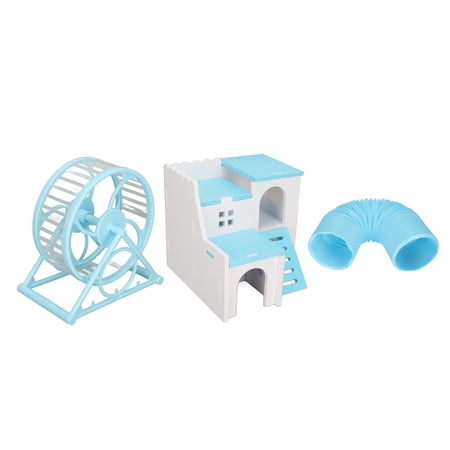 Image showcasing Fun Hamster Toys DIY Plastic Gerbil Hideout Include Swing Seesaw Villa ...