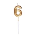 thumbnail image 2 of WUJDF 1Pc Number Birthday Candles Gold Cake Candles Number 0-9 Cake Decoration for Birthday Anniversary Wedding Party Celebration,Metallic Cake Topper Candles,Happy Birthday Cake Candles (Number 6), 2 of 5