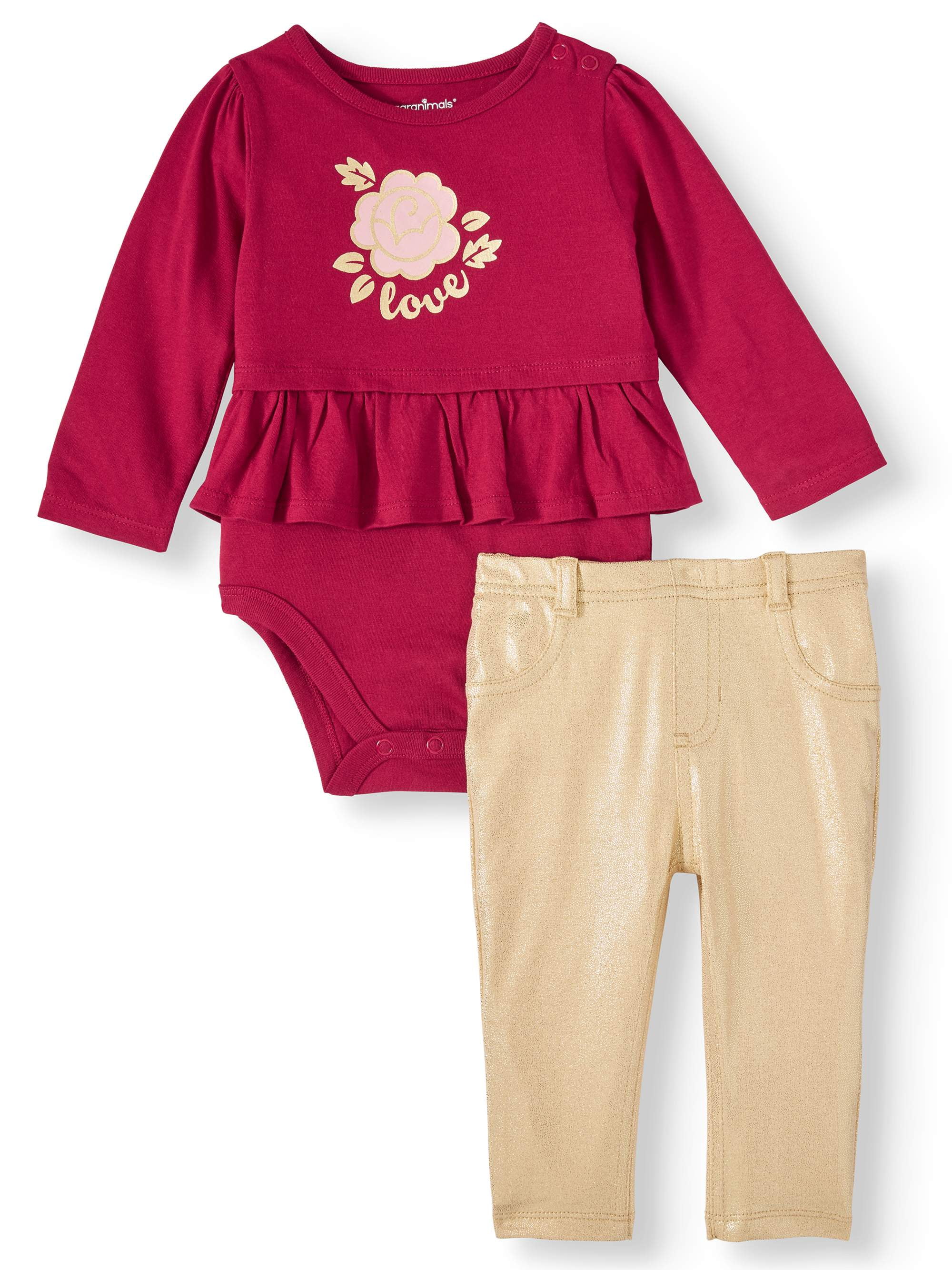 Garanimals Garanimals Baby Girl Long Sleeve Peplum Bodysuit & Pants