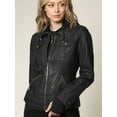 thumbnail image 5 of Made by Johnny Women's Faux Leather Jacket with Hoodie M BLACK, 5 of 7