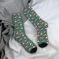 thumbnail image 5 of Pofeuu Santa Hat Joy Green Festive Print Crew Socks, Adult Running Hiking Socks for Youth and Adult, 5 of 6