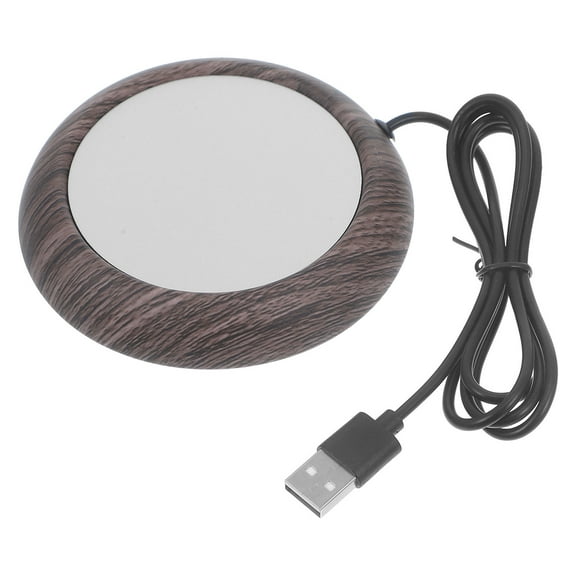 TEHAUX Round Mug Warmer Brown - Constant Temperature Cup Warmer for Coffee Tea Hot Drinks, 1 Set