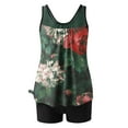 thumbnail image 4 of Tankini Swimsuits for Women 2026, Two Piece Tummy Control Bathing Suit, Floral Flowy Swim Tops with Short Swimwear, 4 of 5