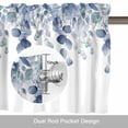 thumbnail image 6 of Blue Teal Botanical Kitchen Curtain Valances for Windows Farmhouse Short Curtains, Eucalyptus Leaves Pastoral Floral Rod Pocket Valance Curtain for Bedroom Cafe Living Room 42"x18", 6 of 8