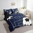 thumbnail image 4 of Feelyou Cartoon Rugby Sport Twin Bedding Sets 7-Piece, Football Soccer Lover Bedding Comforter Set, Teens Kids Boys Girls Reversible Sheet Sets, Microfiber Bedroom Decor, 4 of 9