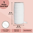 thumbnail image 5 of Juvale Elastic Band for Sewing - Half-Inch Knit Band for Waistbands & Half-Inch Elastic for Sewing - Bulk 109-Yard Roll & Craft Supplies - 109 Yds, White, 5 of 10