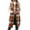 Coffee, variant on Fanxing Long Plaid Vest for Women Casual Lapel Sleeveless Cardigan Button Down Spring Fall Jacket with Pockets Green S