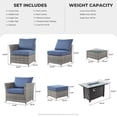 thumbnail image 2 of XIZZI 10 Pieces Outdoor Conversation Set Wicker Patio Furniture Set with Fire Pit Table,Bright Blue, 2 of 11