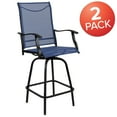 thumbnail image 3 of Flash Furniture Valerie Outdoor Sling Patio Barstools with Footrest and Arms, Set of 2, Navy, 3 of 15
