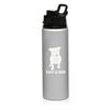 25 oz Aluminum Sports Water Travel Bottle Love-A-Bull Pit Bull Love (Silver)