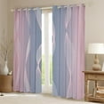thumbnail image 2 of Gradient Pink and Grey Blackout Curtains Ombre Curtains & Drapes,Spiral Silver Print Wave Striped Pattern 2 Panels 52"Wx84"L Curtains,Abstract Art Room Decor Aesthetic, 2 of 6