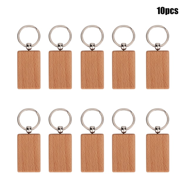 Key Chain,10PCS Beech Wood Key Wood Keychains Wooden Key Chain Modern Innovation