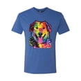 thumbnail image 3 of Smiling Dog | Colorful Neon Golden Retreiver | Dean Russo Art Animal Lover Mens Premium Tri Blend T-Shirt, Vintage Royal, Large, 3 of 6