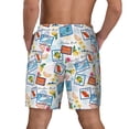 thumbnail image 2 of Lsque Mens Swim Trunks Summer Stamp Pattern - Bathing Suit Compression Liner - Beach Swim Shorts Swimwear - (S-3XL) - Stretch Quick Dry -Large, 2 of 9
