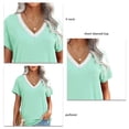 thumbnail image 5 of Blusa con cuello en V,Blusa con cuello en V Blusa corta de manga corta Top Camisa de manga corta Blusa Ultra Responsiva, 5 of 5