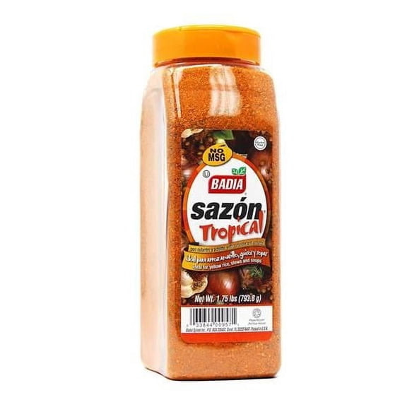 Badia Sazon Tropical With Coriander & Annatto, 28 Oz - No Msg, Authentic Latin & Caribbean Flavors