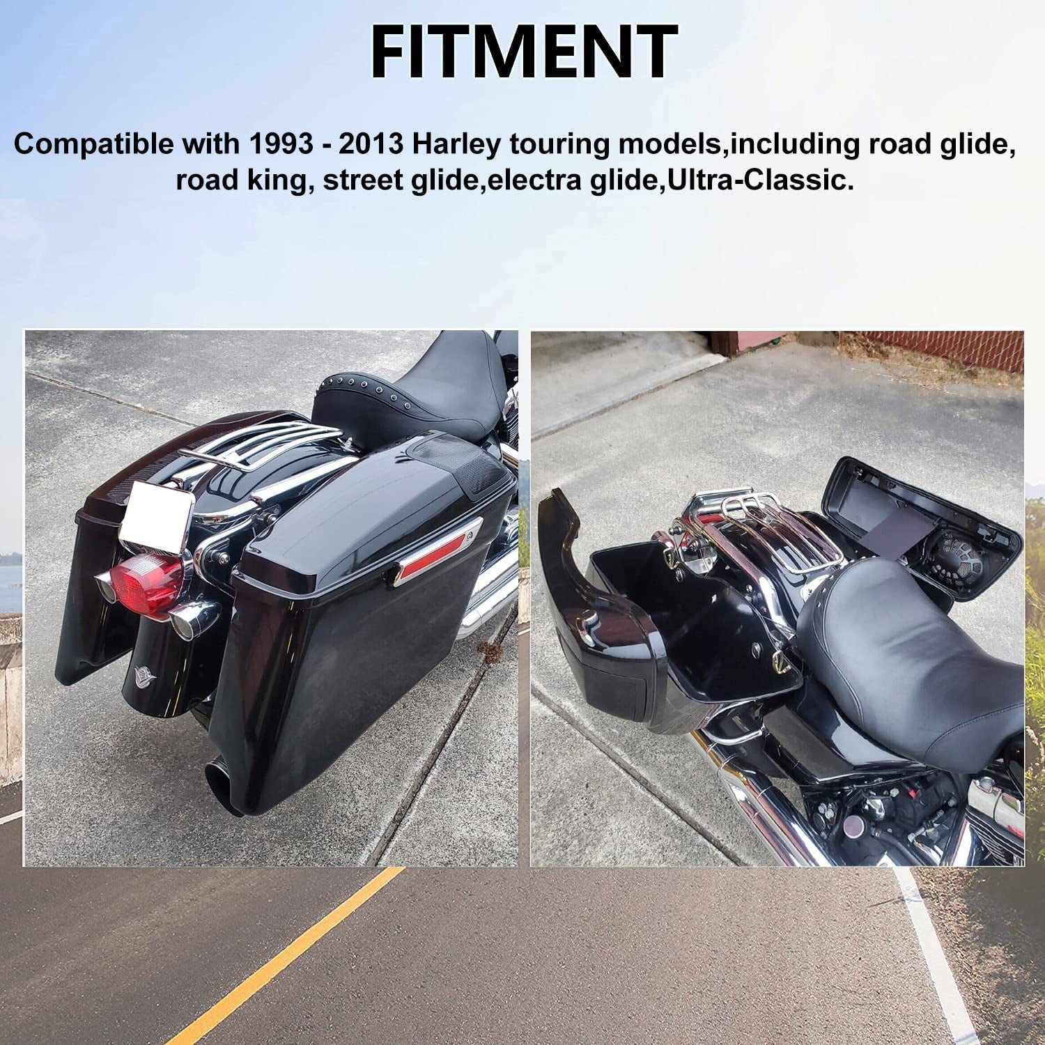 XMT-MOTO Hard Saddle Bags Trunk - Fits 1994-2013 India