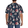 thumbnail image 3 of Kdxio Men's Hawaiian Shirt for Men Short Sleeve Shirt Sailboat And Wave Summer Casual Holiday Beach Button Down T-Shirts, 3 of 5