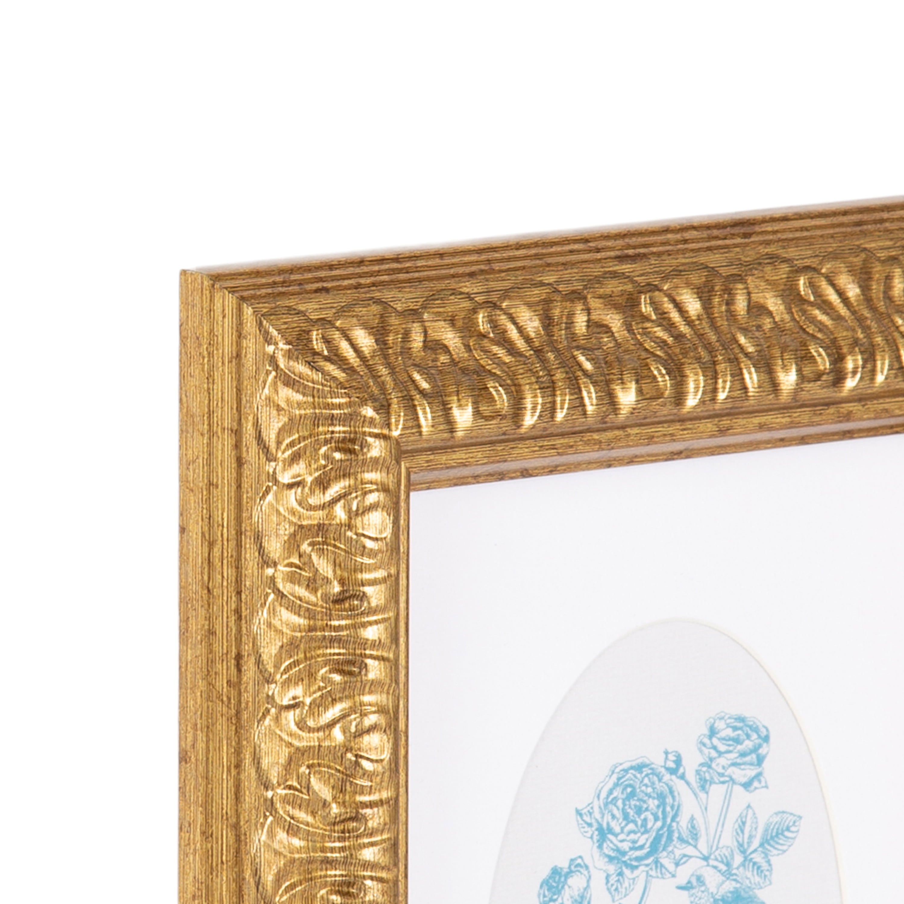 DesignOvation – 3.5x5 Picture Frame – Ornate Antique Gold Tabletop Photo Frame