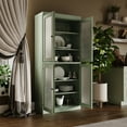 thumbnail image 5 of Palace Imports 100% Solid Wood 32" Pantry Cabinet with Frosted Glass Doors and Adjustable Shelves, Sage, 5 of 6