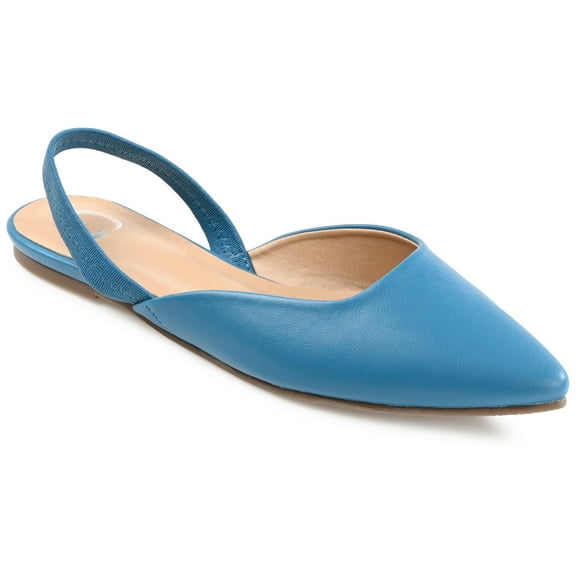 Journee Womens Mallorca Pull On Almond Toe Sling-Back Flats