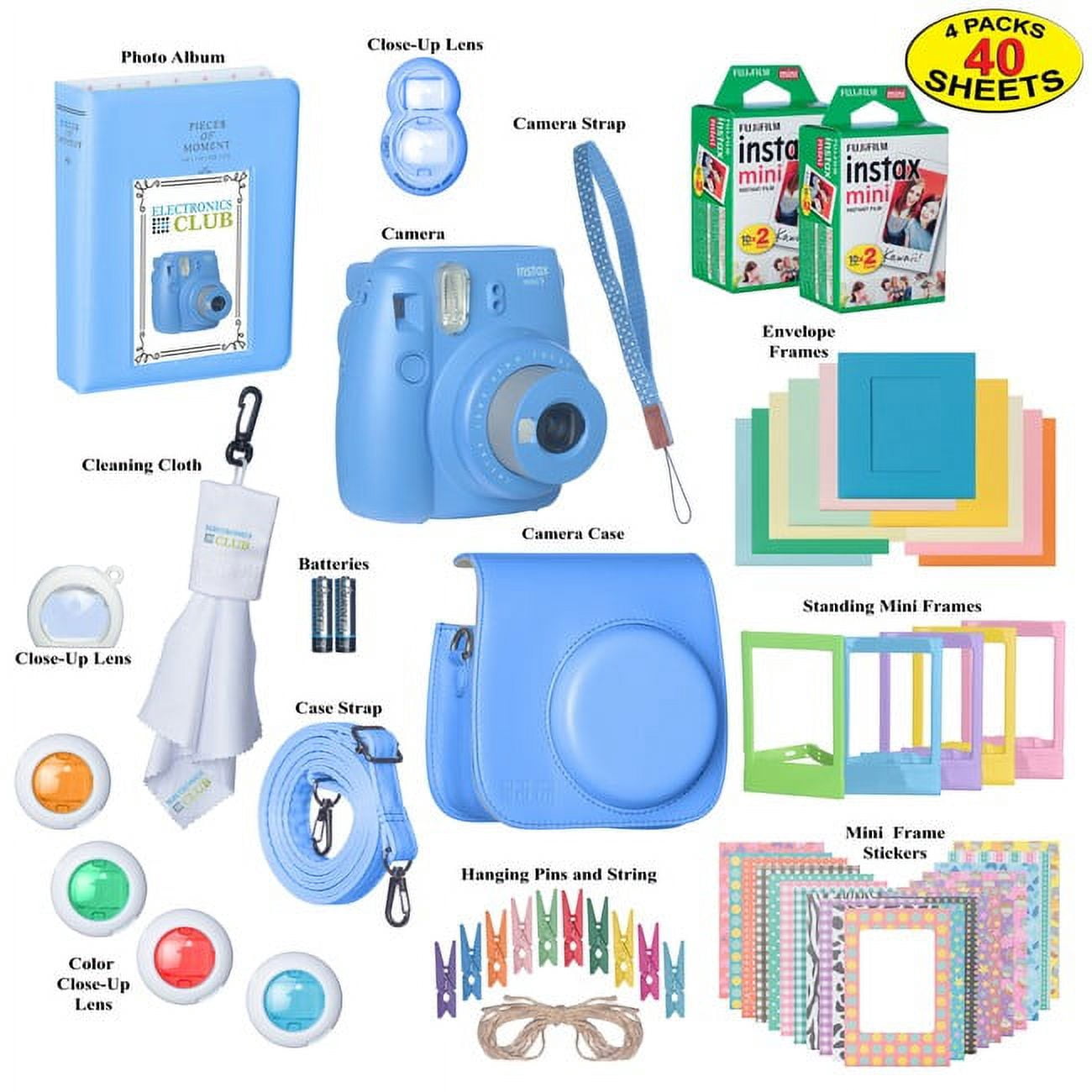Fujifilm Instax Mini 9 Instant Film Camera Bundle with Over 15