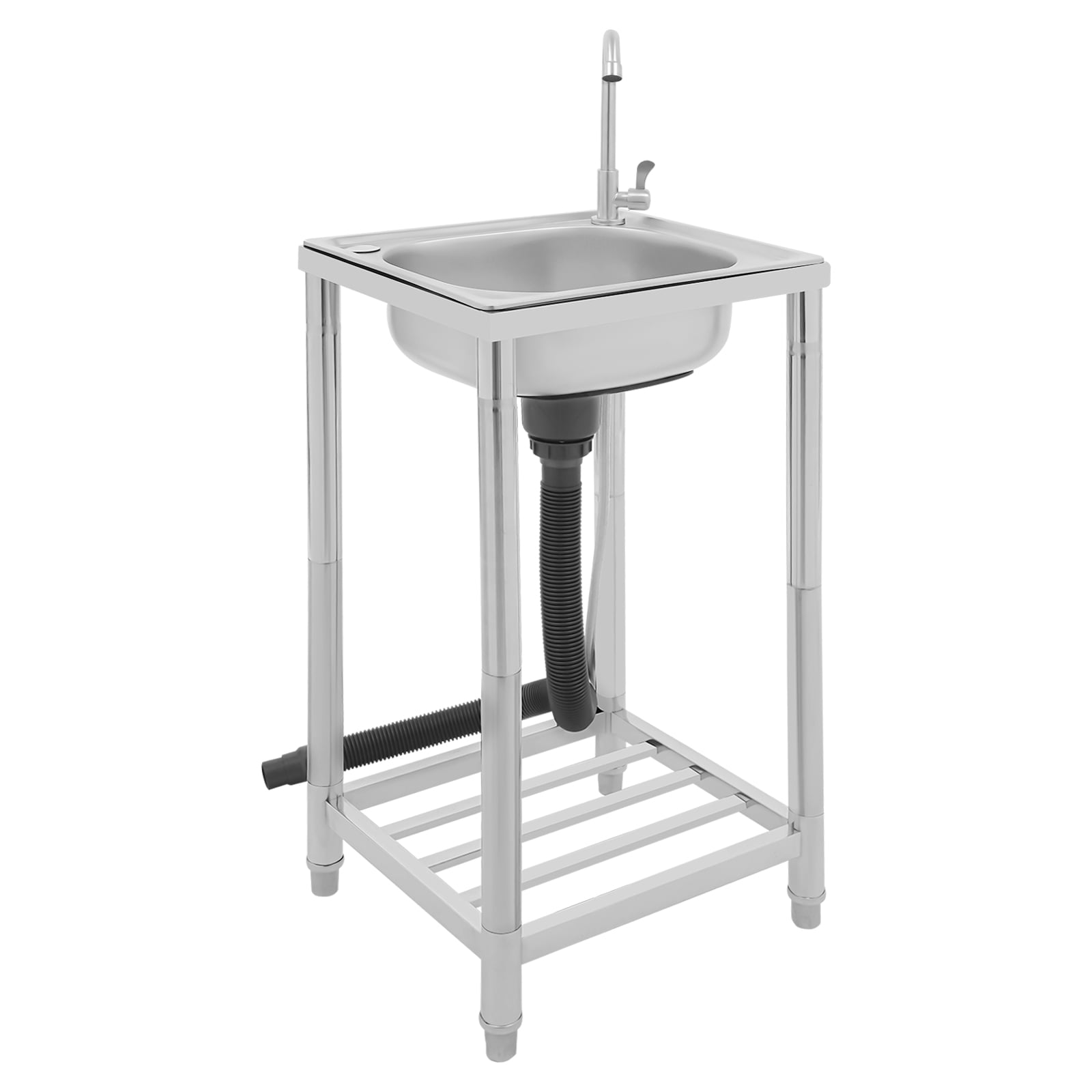 Kitchen Sink, Stainless Steel Sink, Free Standing Single Bowl Sink Used In Homes, Outdoors, Restaurants, Laundry Rooms