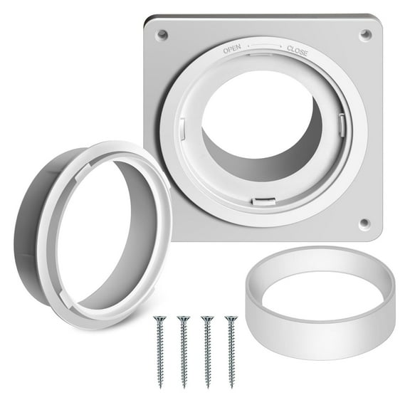 7X Dryer Vent Connector Kit, Dryer Vent Wall Plate with Quick Connect & Disconnect, Twist Lock Dryer Duct Connector Kit Fits 4 Inch Tubes, Covers Area 7 Inch x 7 Inch, for Dryer Washer Bathroom