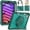 Green, variant on Silicone Case for iPad mini 6th Gen 8.3" 2021, Heavy Duty 360° Ring Stand with Shoulder Strap Pen Holder Translucent Hard PC Back Case Cover for iPad mini 6th Gen 8.3" 2021, Black