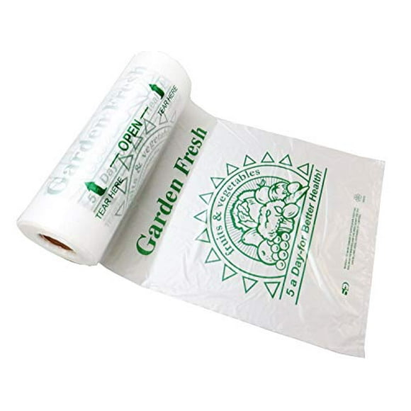 Plastic Bag-Printed HDPE 5-A-Day Produce Rolls 10"x15" 11 mic - 3500 bags/case