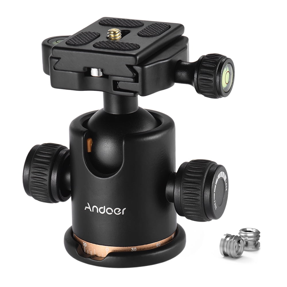 Andoer Camera Tripod Ball Head Ballhead with Quick Release Plate 1/4