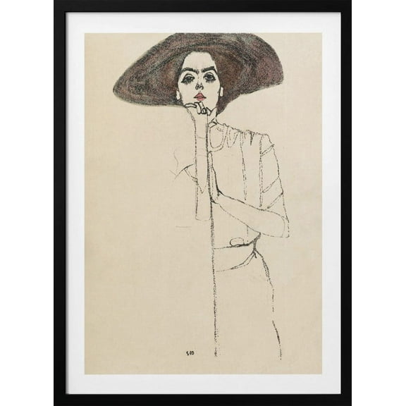 Portrait of a Woman 1910 Framed Art Modern Wall Decor