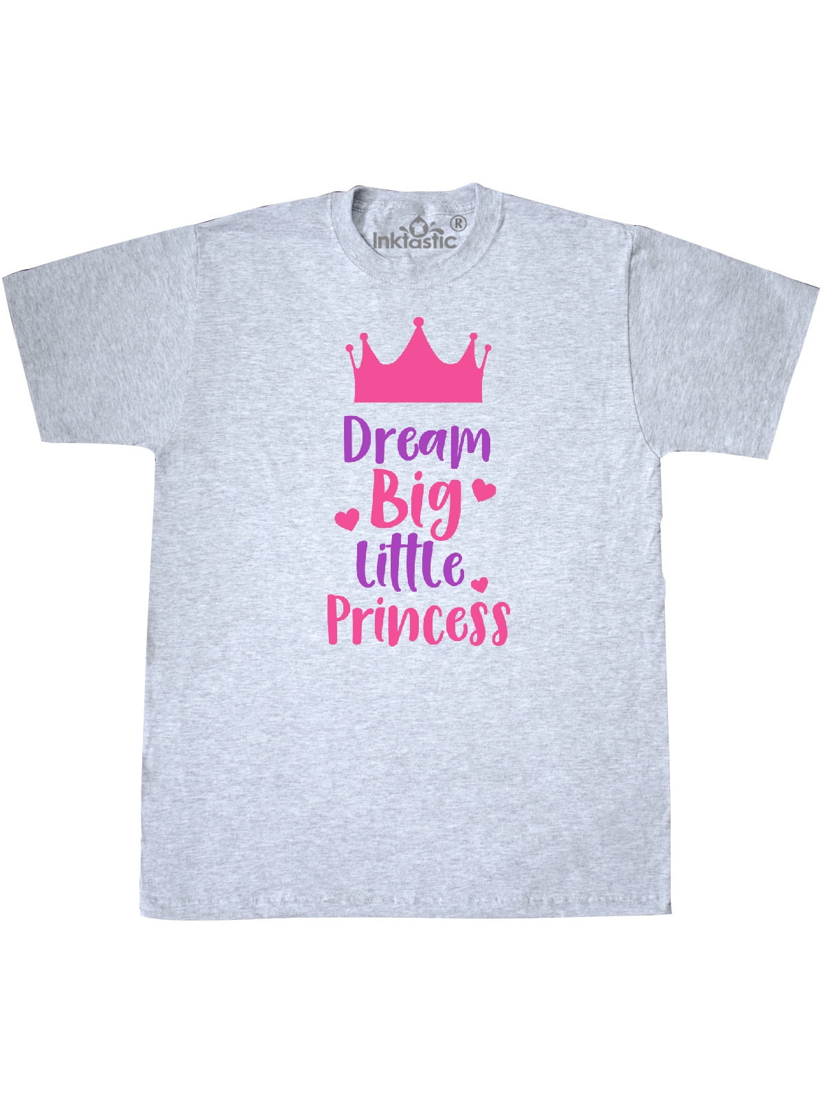 inktastic Dream Big Little Princess Crown Pink Purple Toddler T-Shirt