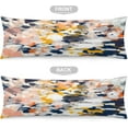 thumbnail image 3 of Abstract Painting in Modern Fresh Colors Navy, Orange, Pink, Cream, White, and Gold Body Pillow Cover Soft Long Pillow Case Protector with Zipper Large Cushion Covers Farmhouse Decorative Bedding for, 3 of 6