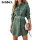 thumbnail image 1 of Vestido camisero de pana para mujer, minivestido de pana, 1 of 4