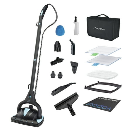 Euroflex Vapour Pro 20-Piece All-in-One Steam Mop with Built-In Portable Steam Cleaner; Rated #1 by Good Housekeeping; 295°F & 50 PSI; Kills 99.9% Germs & Viruses including Influenza & the Norovirus