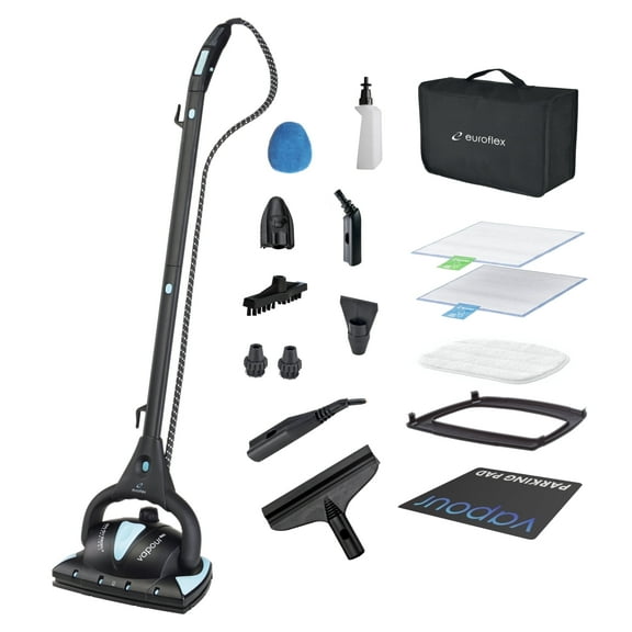 Euroflex Vapour Pro 20-Piece All-in-One Steam Mop with Built-In Portable Steam Cleaner; Rated #1 by Good Housekeeping; 295°F & 50 PSI; Kills 99.9% Germs & Viruses including Influenza & the Norovirus