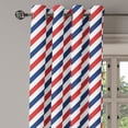 thumbnail image 2 of Ambesonne Harbour Stripe Grommet Curtain, Diagonal Retro, 50" x 72", Blue Red White, 2 of 6