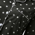 thumbnail image 7 of Xyxonk Polka Dot Pajamas for Women Comfy Button Pj Set Long Sleeve Shirt and Womens Pajama Pants Black Plus Size Lounge 2 Piece Sleepwear Black L, 7 of 7