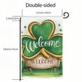 thumbnail image 3 of Shangniulu Welcome St. Patrick's Day Clover Garden Flag Double Sided, Black White Buffalo Plaid Check Decorative Yard Outdoor Home Small Decor, Gold Farmhouse Outside Decoration 12 x 18 White, 3 of 6