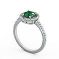 thumbnail image 3 of 1.40 Ct New Design Round Cut Natural Emerald Gemstone Diamond Ring for Anniversary 14K White Gold Size 6.5, 3 of 7