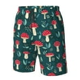 thumbnail image 5 of Kll Amanita Mushroom Men'S Casual Summer Beach Shorts Hawaiian Shorts With Pockets-X-Large, 5 of 9