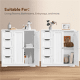 thumbnail image 4 of Alden Design Bathroom Floor Storage Cabinet, White, 12'', 4 of 8