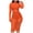 Orange, variant on Casual Women's Shorts Women Round Neck Long Sleeve Mesh Dress + Tank Top + Shorts Three-piece Dress