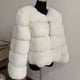 thumbnail image 2 of Abrigo de piel sintética de lujo para mujer, chaqueta de piel sintética supercaliente, de manga larga corta, mullida, de alta calidad, de invierno, 2 of 5