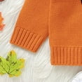 thumbnail image 4 of qiiinnHk Toddler Boy Girl Halloween Sweater Knit Baby Sweater Long Sleeve Crewneck Letter Sweatshirt Fall Winter Clothes Orange,3-6 Months, 4 of 7